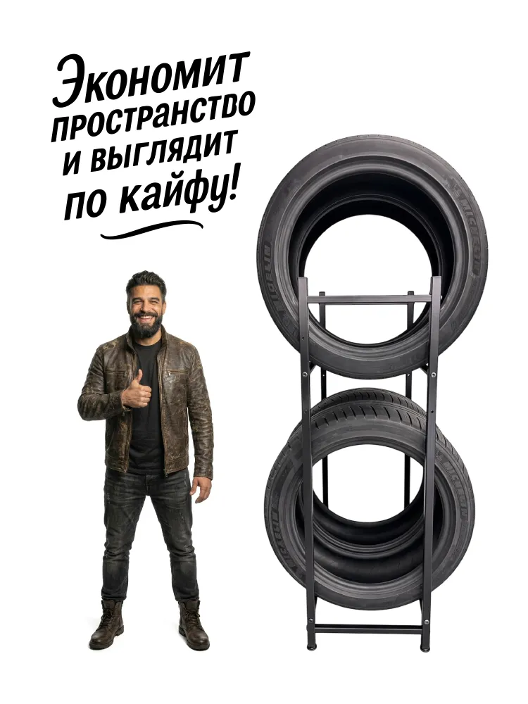 Стеллаж для хранения колес и шин (4 места), R13-R22 — фото 3